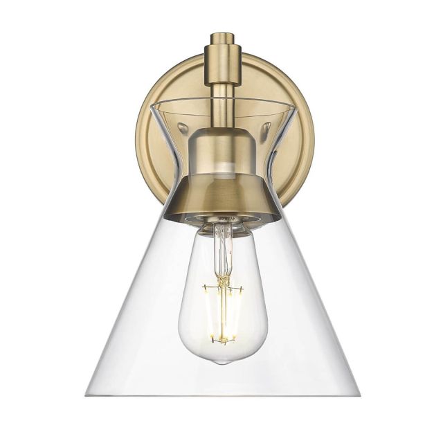 Golden Lighting 0511-1W BCB-CLR Malta 1 Light 10 inch Tall Wall Sconce in Brushed Champagne Bronze with Clear Glass